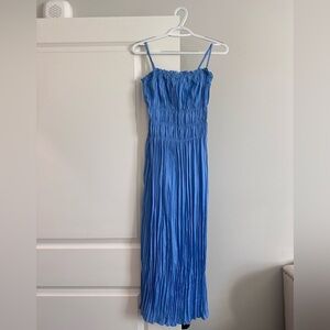 H&M Strech Bodycon Dress with Side Splits XS Blue